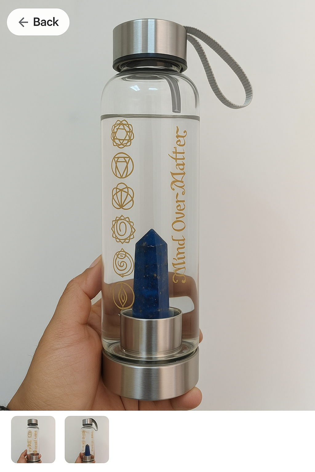 Lapis Lazuli Crystal Healing Water Bottle – Mind Over Matter Edition